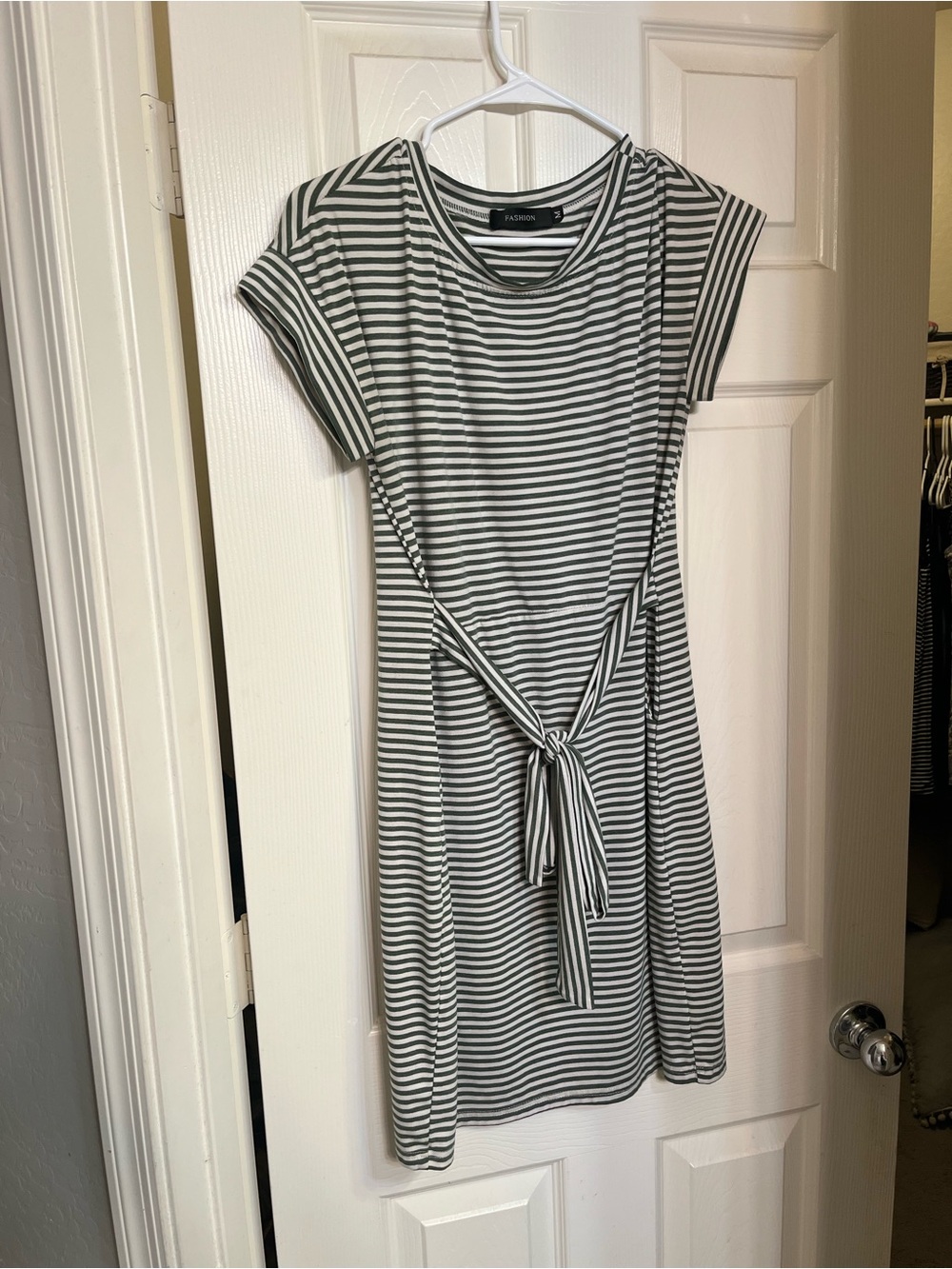 Striped Tie-Front Dress